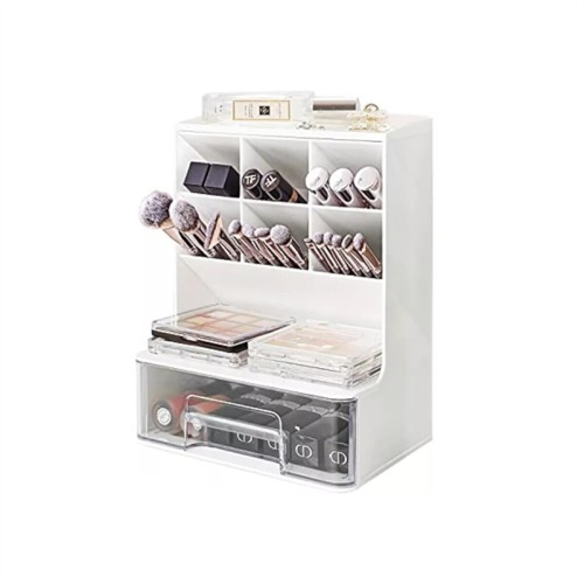 Organizador para útiles con cajón - Blanco 