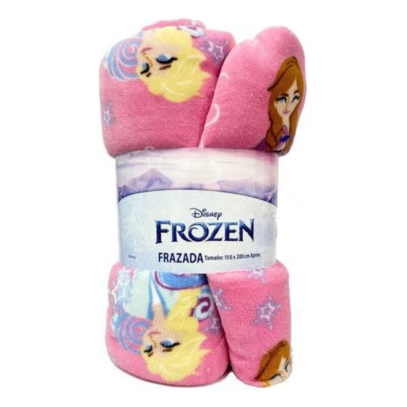 Frazada Infantil Disney 1 plaza tela afelpada y con corderito FROZEN ROSA