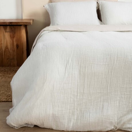 SET FDA. NÓRDICA RELAXED KING ALGODON MULTICOLOR COTTON GAUZE STRIPES