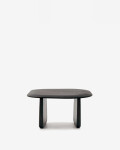 Mesa auxiliar Pirita de madera maciza de roble con acabado negro 70,6 x 70 cm FSC 100%