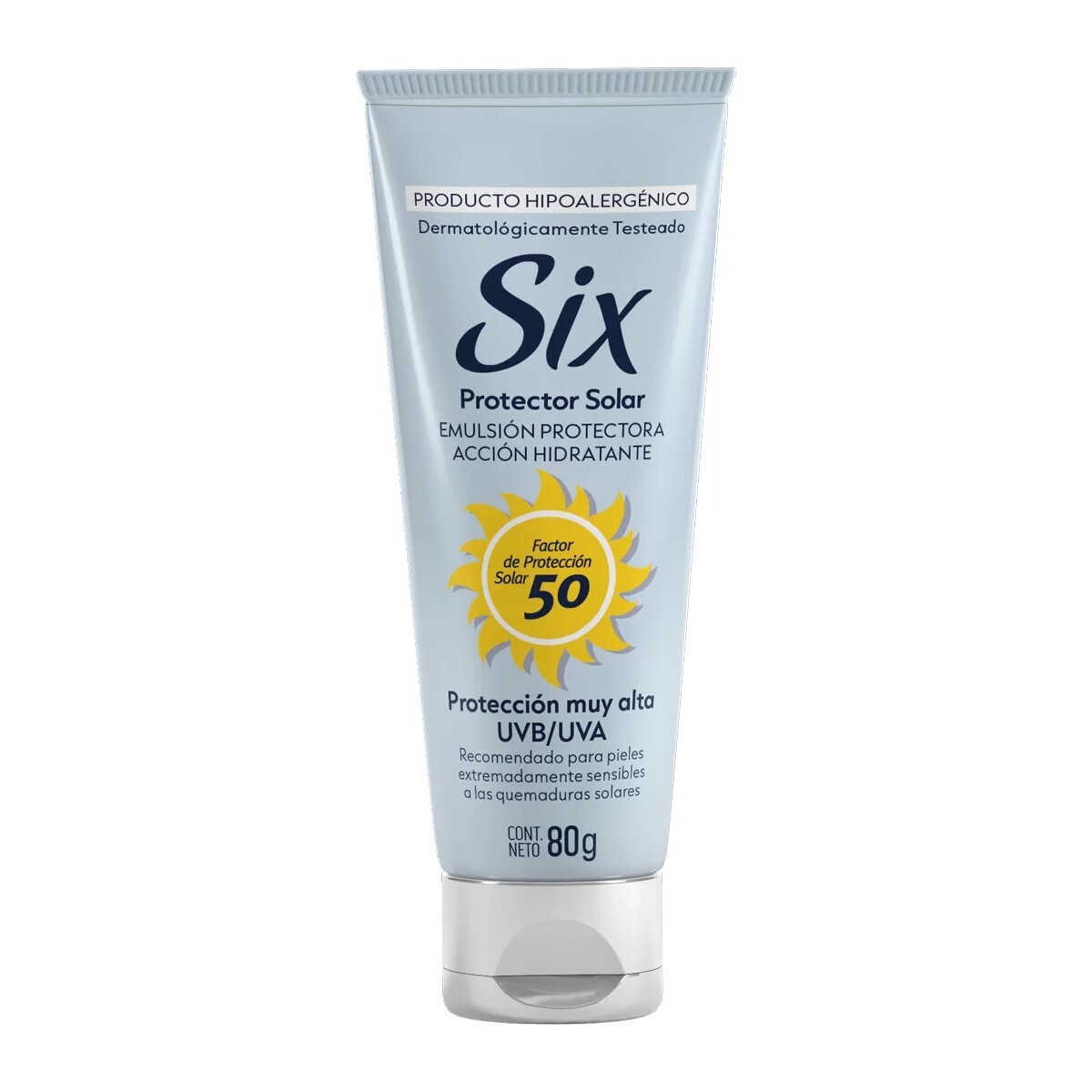 Protector Solar Six 50 Fps 80GR Producto Hipoalergénico 