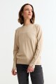 Sweater con detalle en manga BEIGE