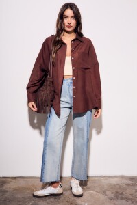 Camisa Tencel Chocolate