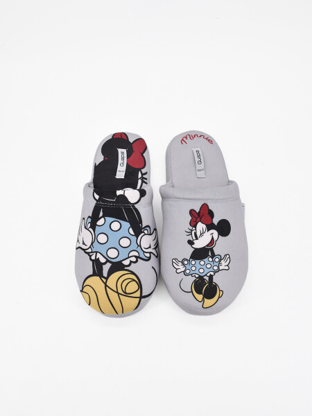 PANTUFLA MINNIE GRIS