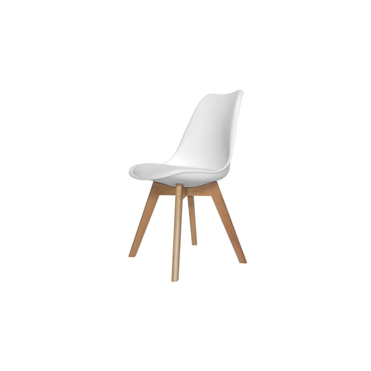 Silla Eames acolchonada con patas de madera - 1,Blanco,Blanco 