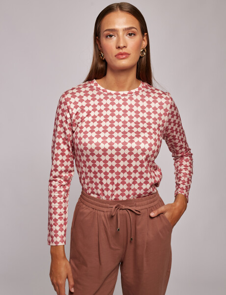 T-shirt estampada rosado