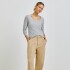 BLUSA ML FEM CINZA MESCLA