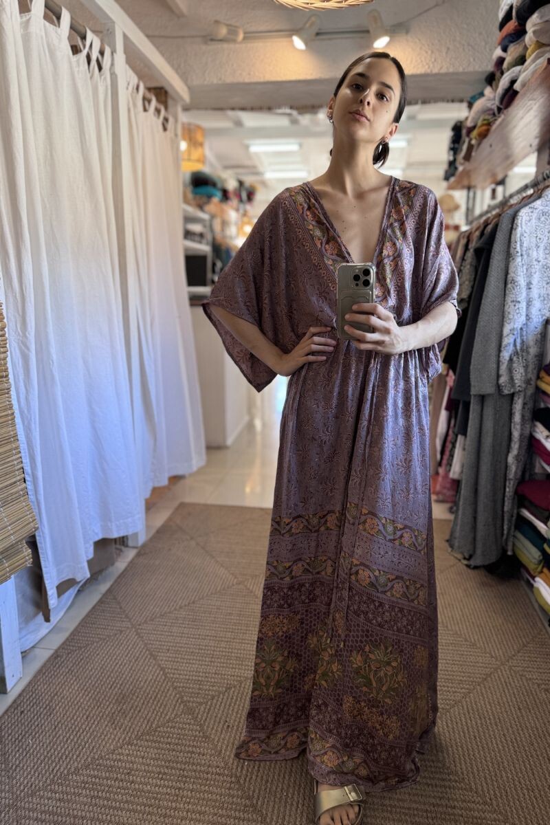 Vestido Manu de seda - Tonos lilas 