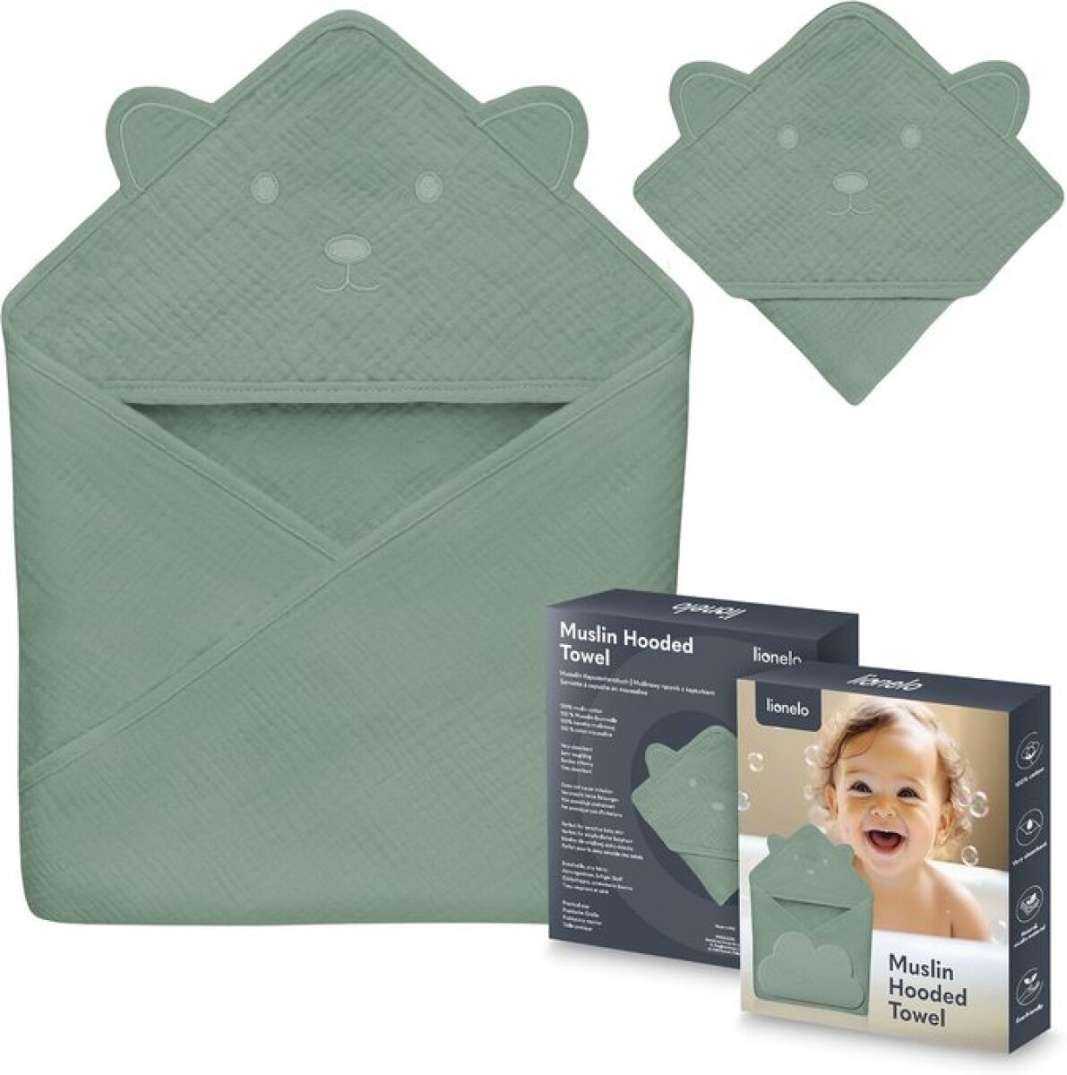 Toalla muselina LIONELO - verde 