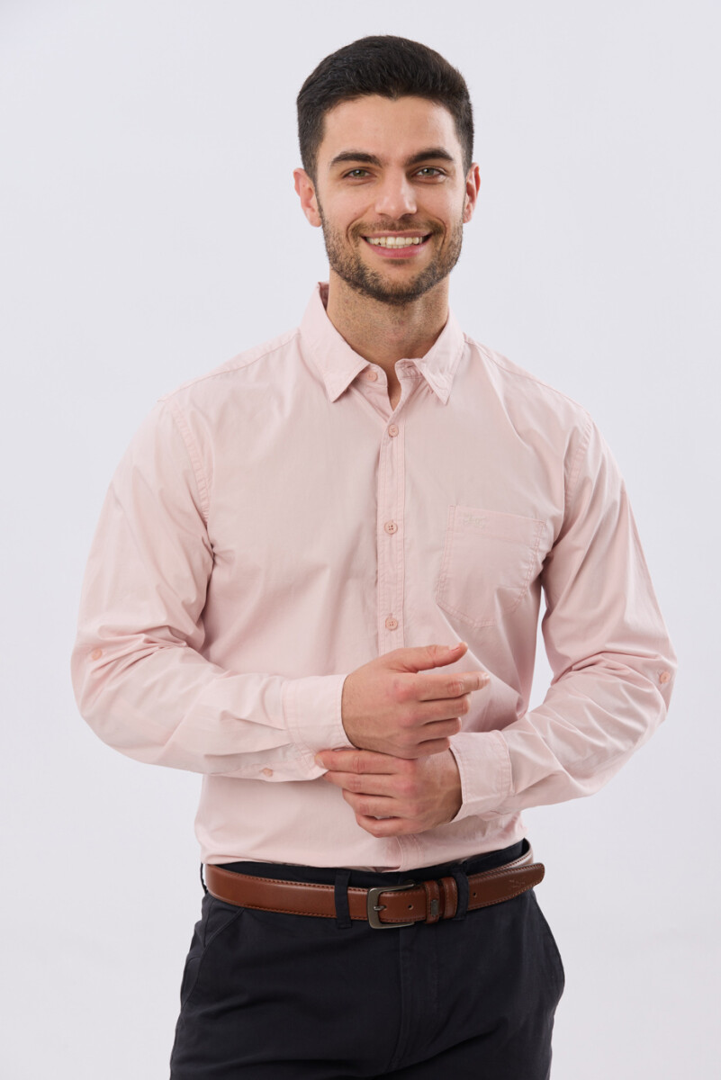 CAMISA LISA DE ALGODÓN - Rosa 