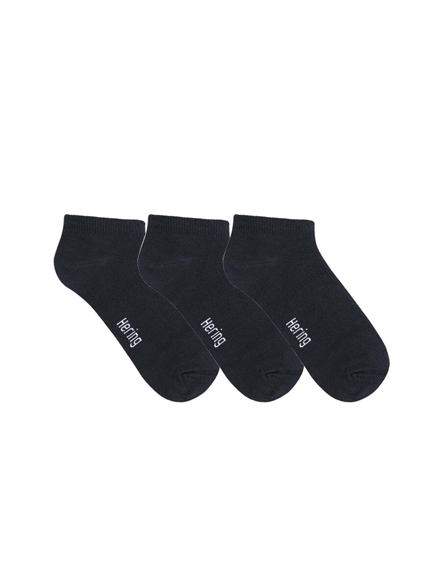 KIT CON TRES PARES DE MEDIAS UNISSEX DE CAÑO CORTO - NEGRO 