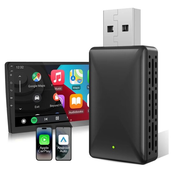 Adaptador Bluetooth Radio Inalámbrico Car Play Android Auto Color Negro