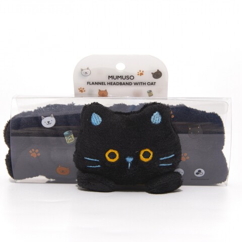DIADEMA DE FRANELA CON GATO (NEGRO) DIADEMA DE FRANELA CON GATO (NEGRO)