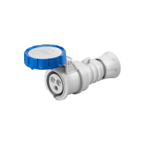 Ficha prolongación ind. 2P+T 16A 6H 220V IP67 azul GG2026