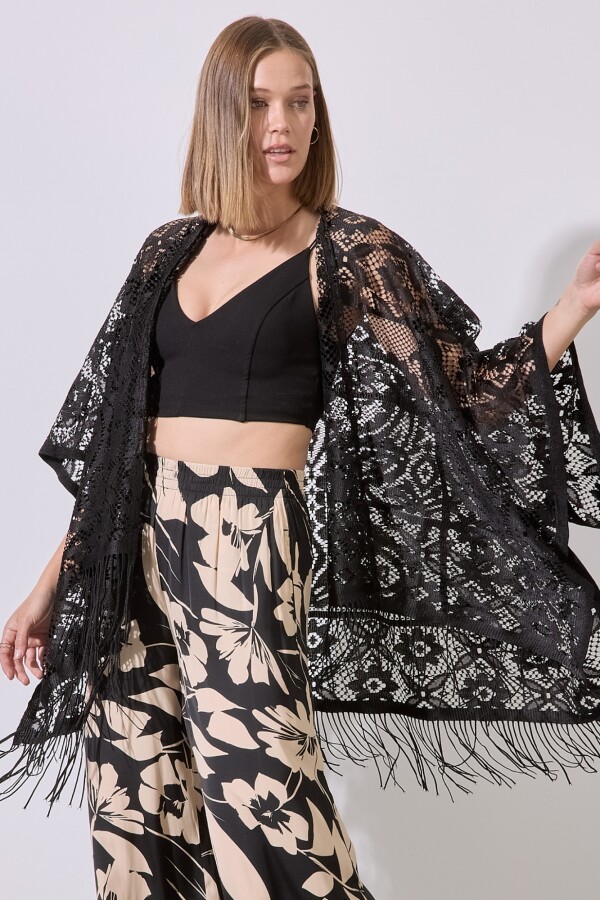 Kimono Calado NEGRO