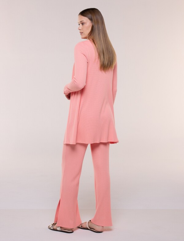 Cardigan Abierto Con Textura CORAL