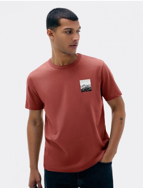 CAMISETA MANGA CORTA CON ESTAMPA ROJO