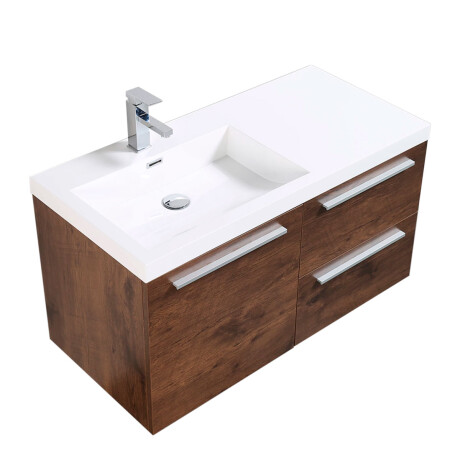 MUEBLE DE BAÑO ROBLE OSCURO AQUALIA mueble:100x48x50 lavamanos:100x48x14 ROBLE OSCURO