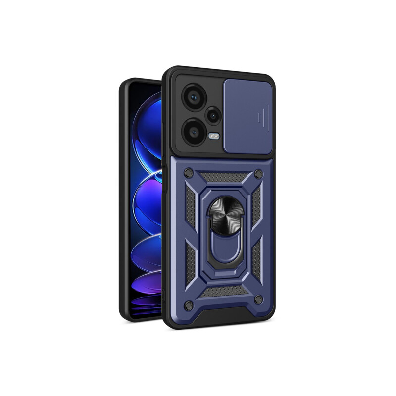 Protector rígido Xiaomi Redmi Note 12 Pro+ 5G con cubre cámara y anillo color azul Protector Rígido Xiaomi Redmi Note 12 Pro+ 5g Con Cubre Cámara Y Anillo Color Azul