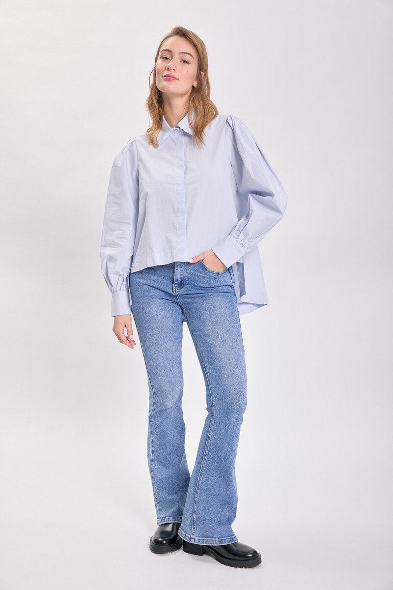 Camisa hombreras - Celeste 