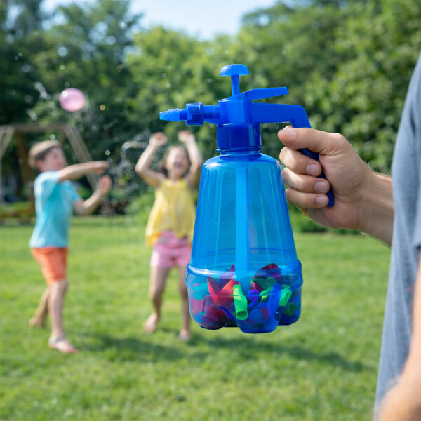 Bombitas De Agua 300 Unidades + Botella De Recarga Color Azul