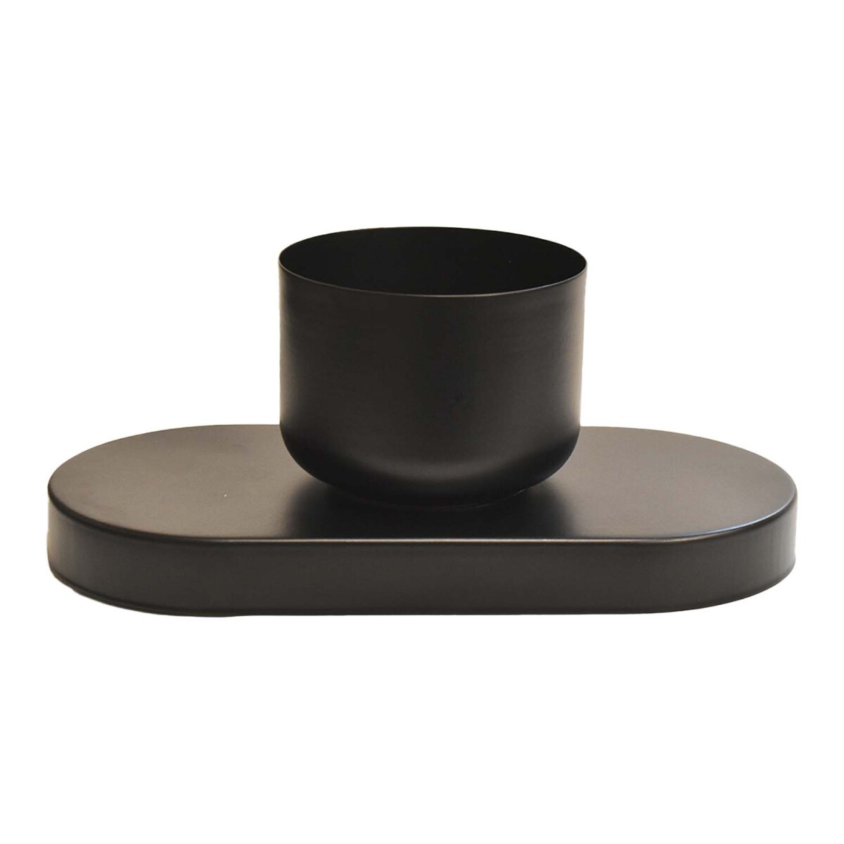 Centro de Mesa Orbital Oval en Metal Adorno Decoración - Negro 