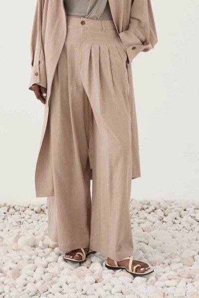PANTALÓN ANCHO Beige