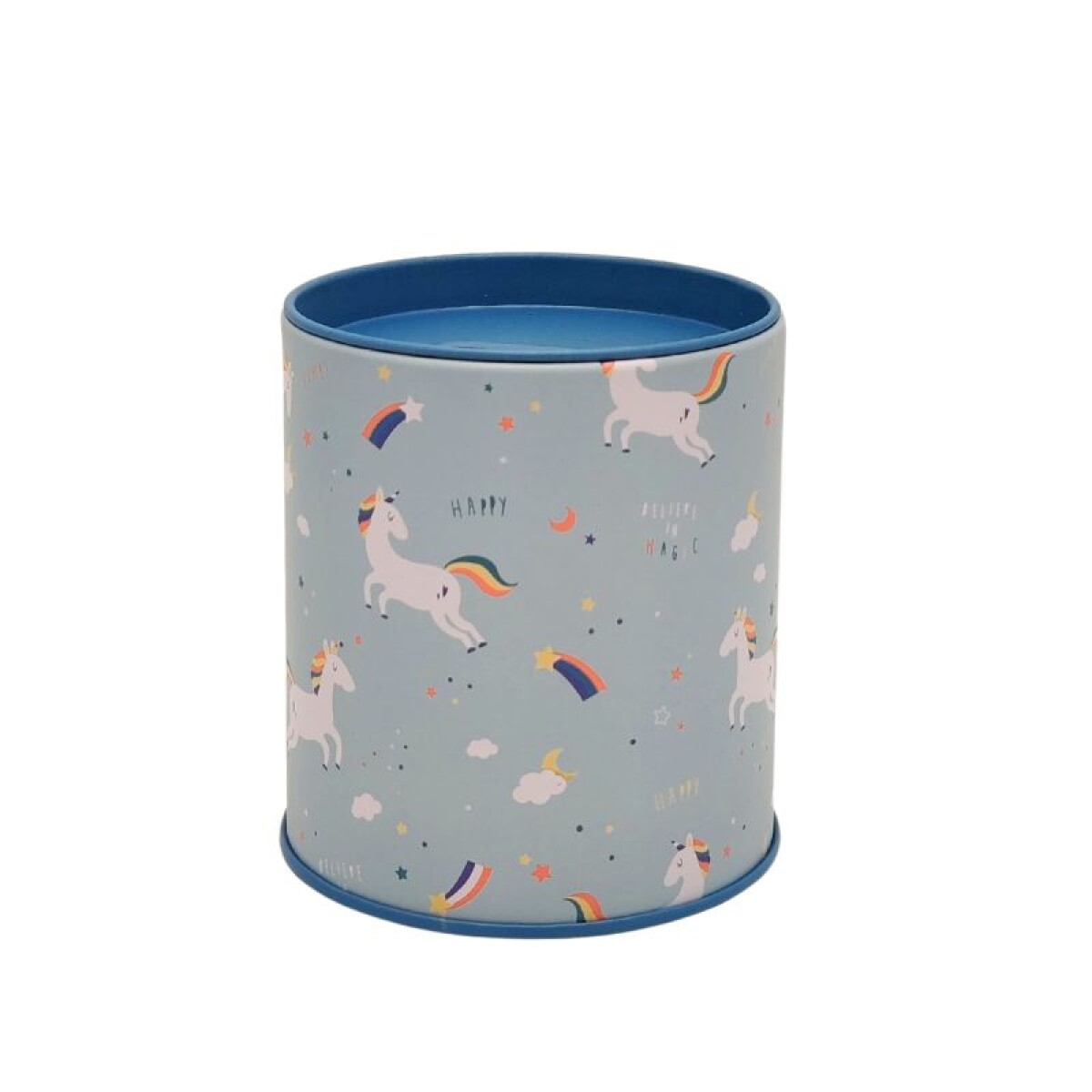 Alcancia Diseño Unicornios - Celeste 