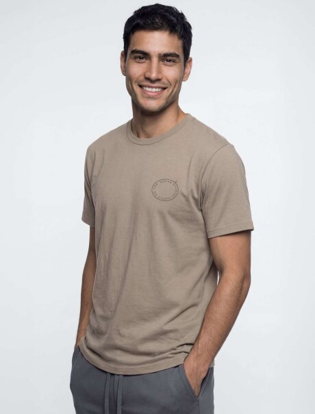 CAMISETA MANGA CORTA CON ESTAMPA BEIGE