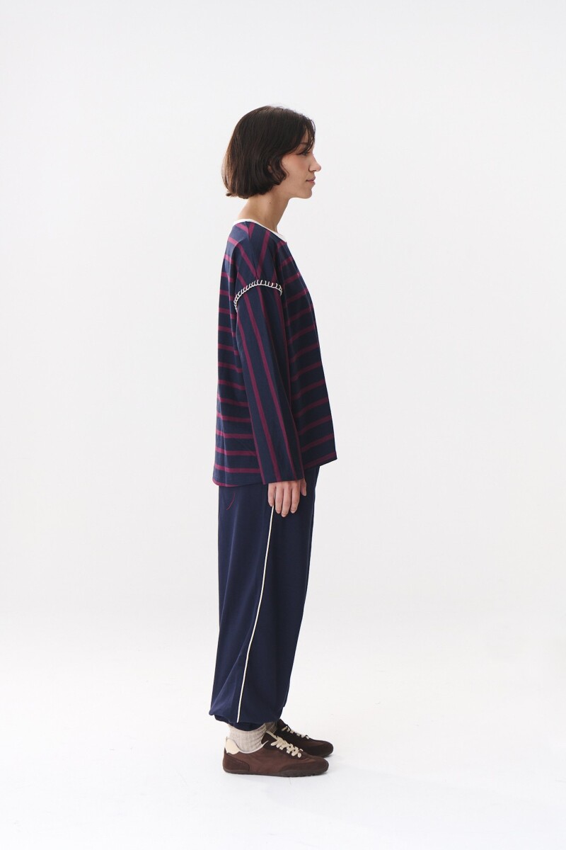 Remera Gear Rayas bordó