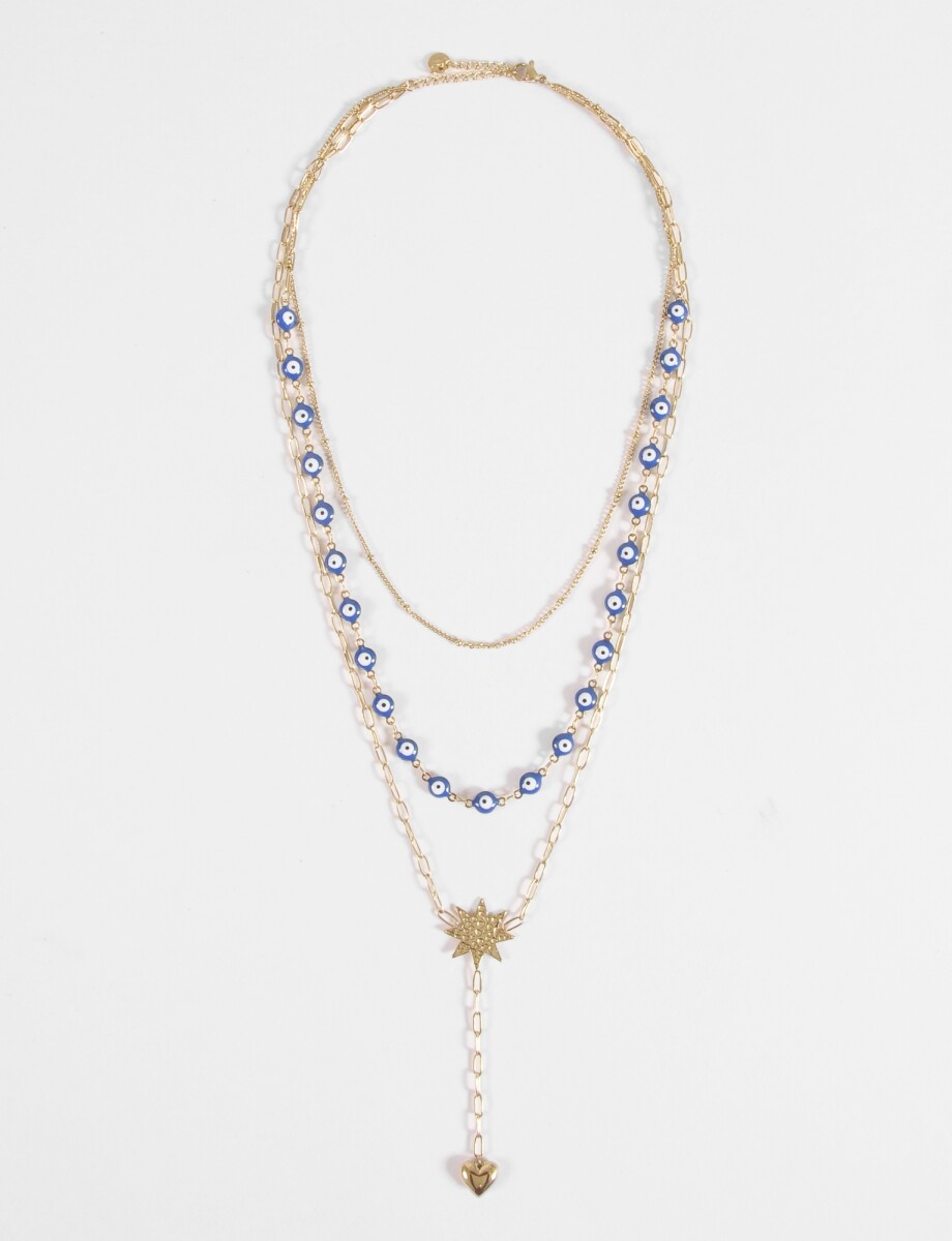 Collar acero ojitos - dorado 