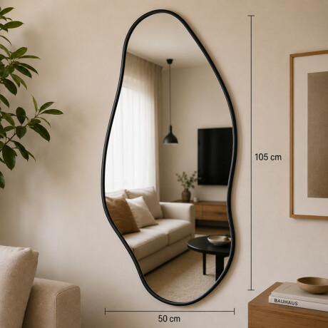 Espejo de pared Irregular y Minimalista 50x106cm Negro
