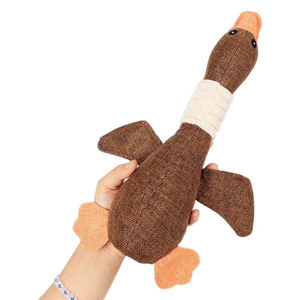 Juguete Peluche Perro Mascota Masticable Pato Calidad Color Variante Marron