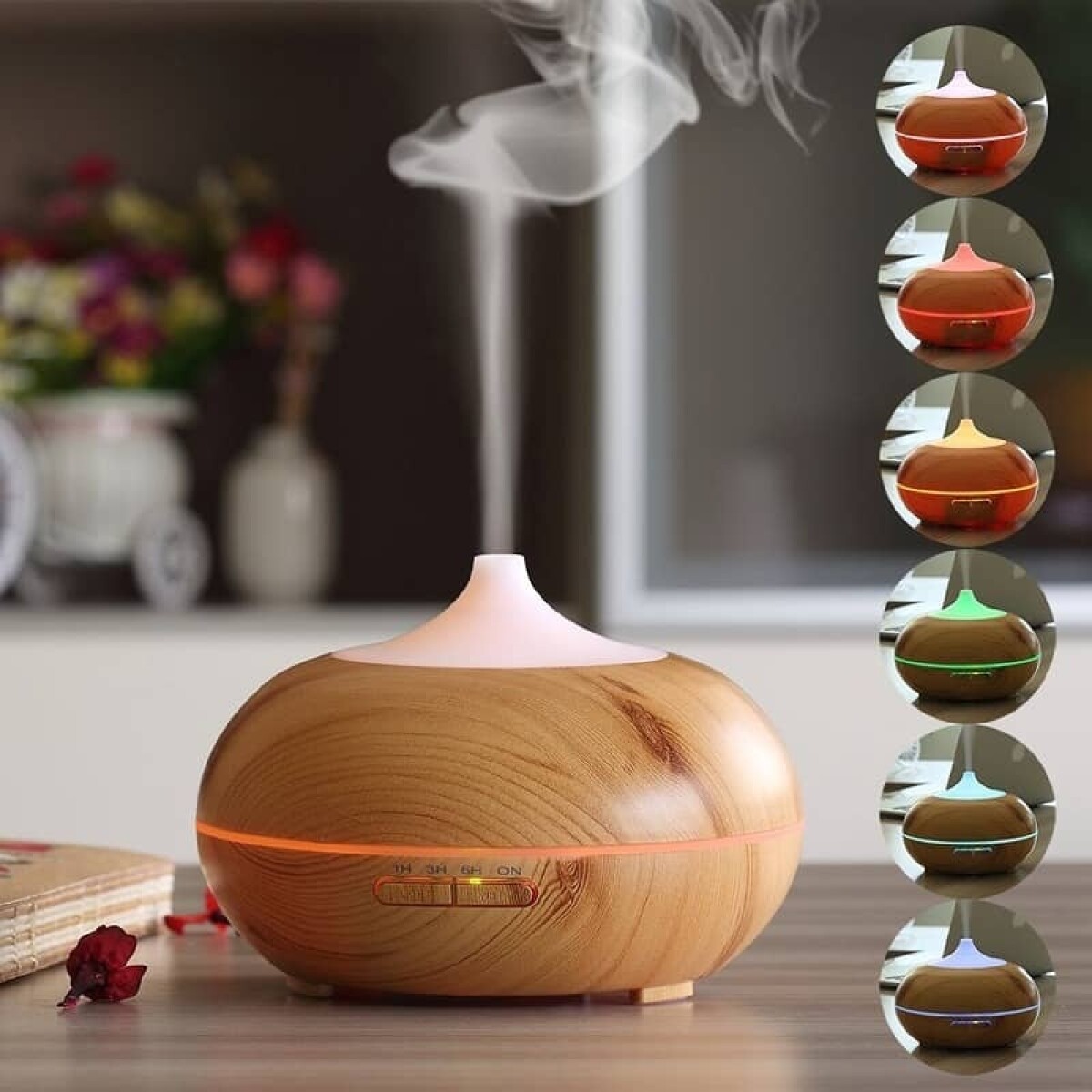 Humidificador difusor aromático de madera 