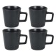 Set x4 Taza de asa recta Stoneware 325ml D9,5x9cm TOKIO NEGRO