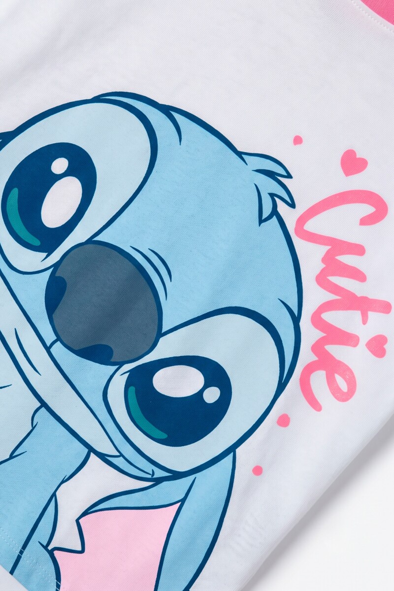 Remera m/c niña STITCH BLANCO