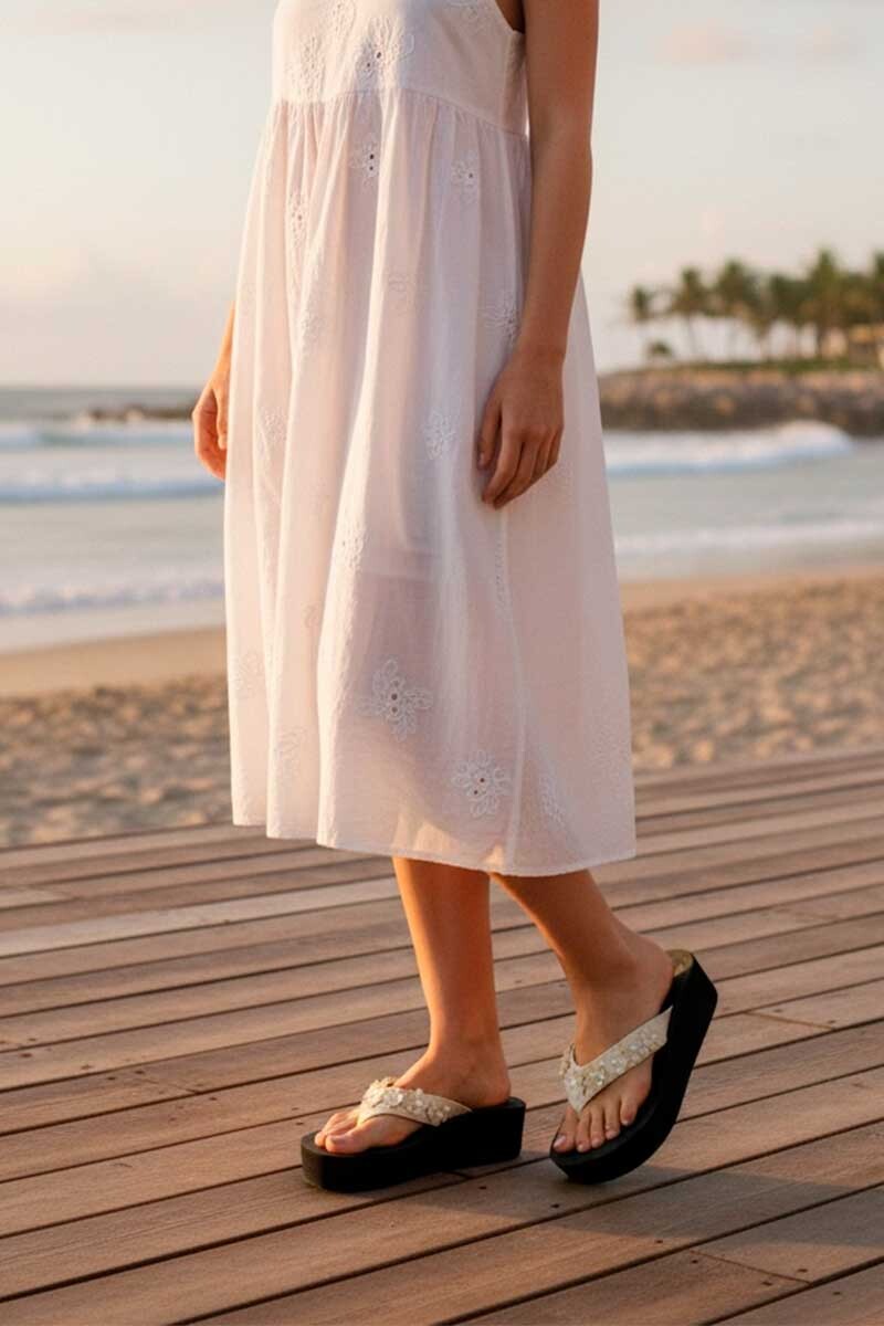 OJOTA PLATAFORMA FLORES Blanco