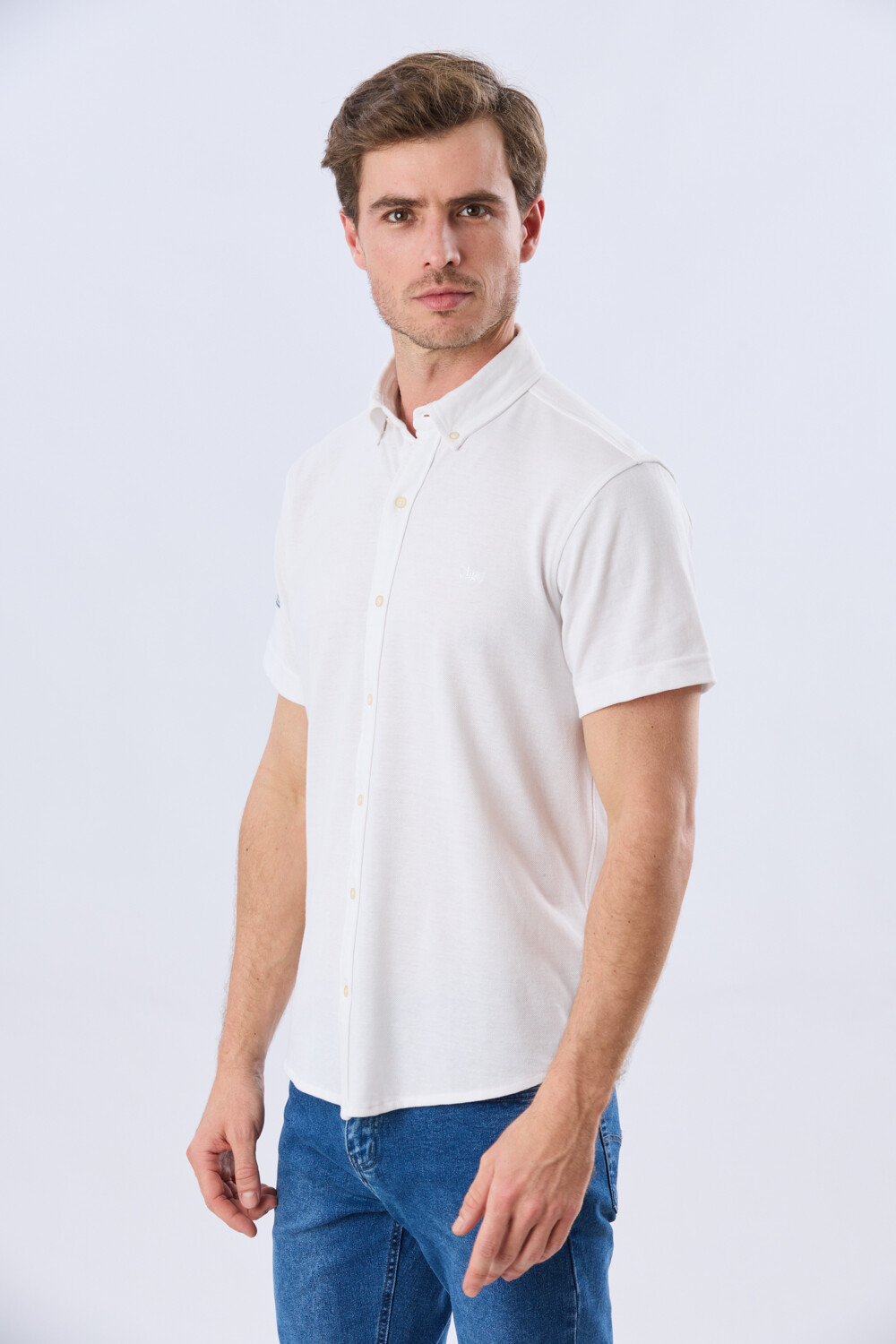 CAMISA LISA PIQUÉ Blanco