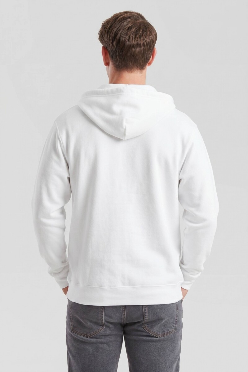 Campera deportiva clásica con capucha - UNISEX BLANCO