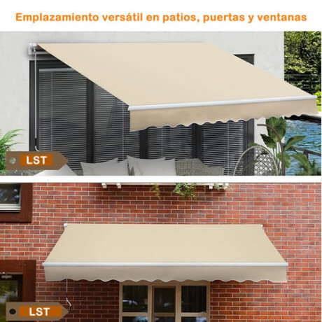 Toldo articulados de enrollar impermeable filtro UV de 250 x 200 cm Toldo articulados de enrollar impermeable filtro UV de 250 x 200 cm