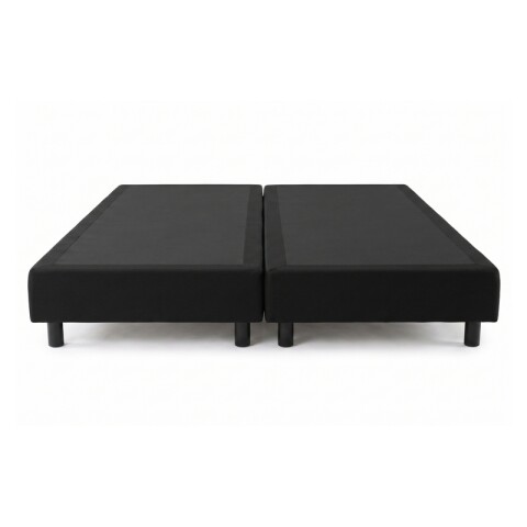 Base Box Sommier Tapizada Negra para Colchón 158x198x35 Doble