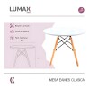 Juego de comedor Con Mesa Circular de 80cm + 4 Sillas Eames Blanco/Blanco