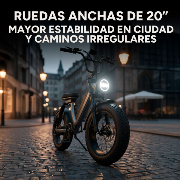 Bicicleta Electrica GoGreen Road Rueda Ancha 350w Bat 10Ah Color Negro