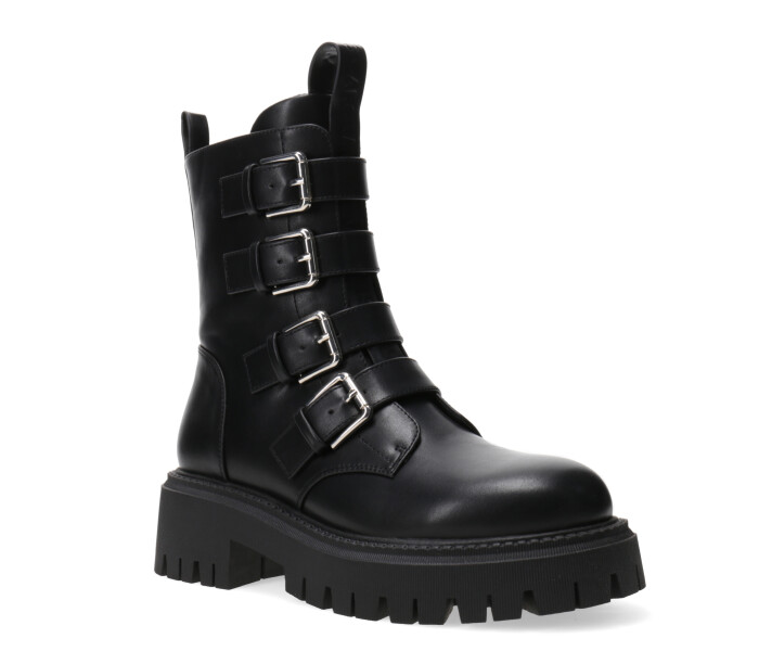 Bota ALESUND con hebillas y cierre Black