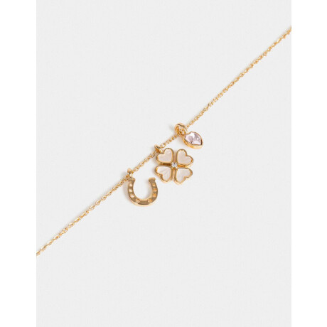 Collar Corto Con Ramillete Dorado