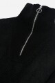 Vestido corto tejido con medio cierre NEGRO