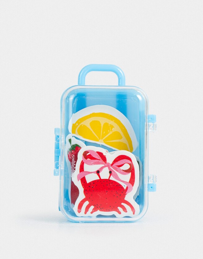 Útiles Varios Diseño propio Set De Gomas En Valijita - Combinacion Multicolor