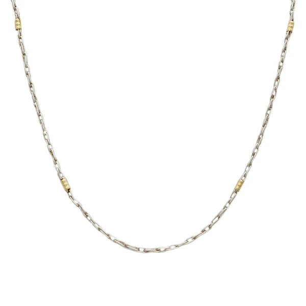 Cadena Eslabón-Plata y Oro-Sin piedra-CD5016 sinpiedra
