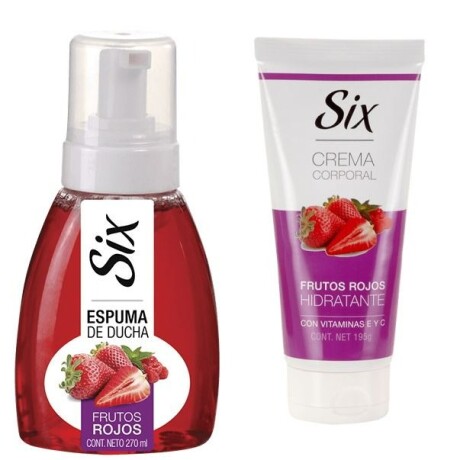 Pack Six Espuma + Crema Corporal + Esponja Frutos Rojos Pack Six Espuma + Crema Corporal + Esponja Frutos Rojos