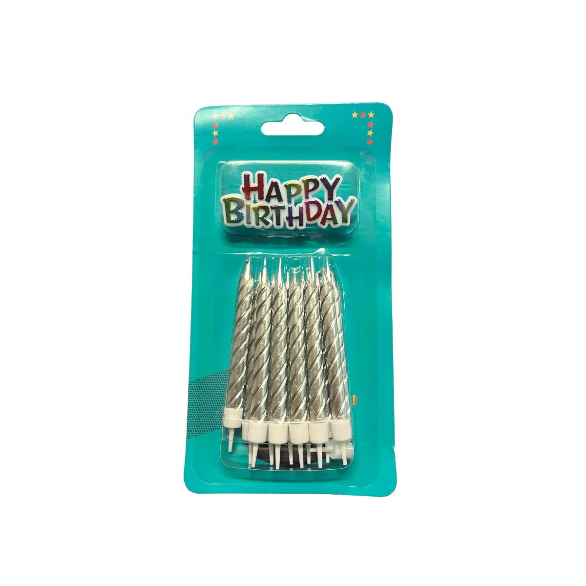 Vela Efecto Torneado x12 - Plateado 